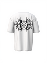 Celestial Trinity White Spiritual Unisex Oversized T-Shirt